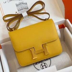 Hermes Constance Bag Epsom Gold Yellow Handbags 19cm