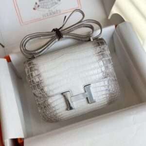 Hermes Constance Himalaya Crocodile Leather Handbags 19cm