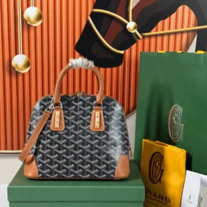 Goyard Alma Vedome Handbag Fabric Wrapped Leather Strap 24cm