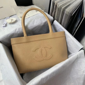 Chanel Vintage Classic Lock Gold Nude 30x21x8cm