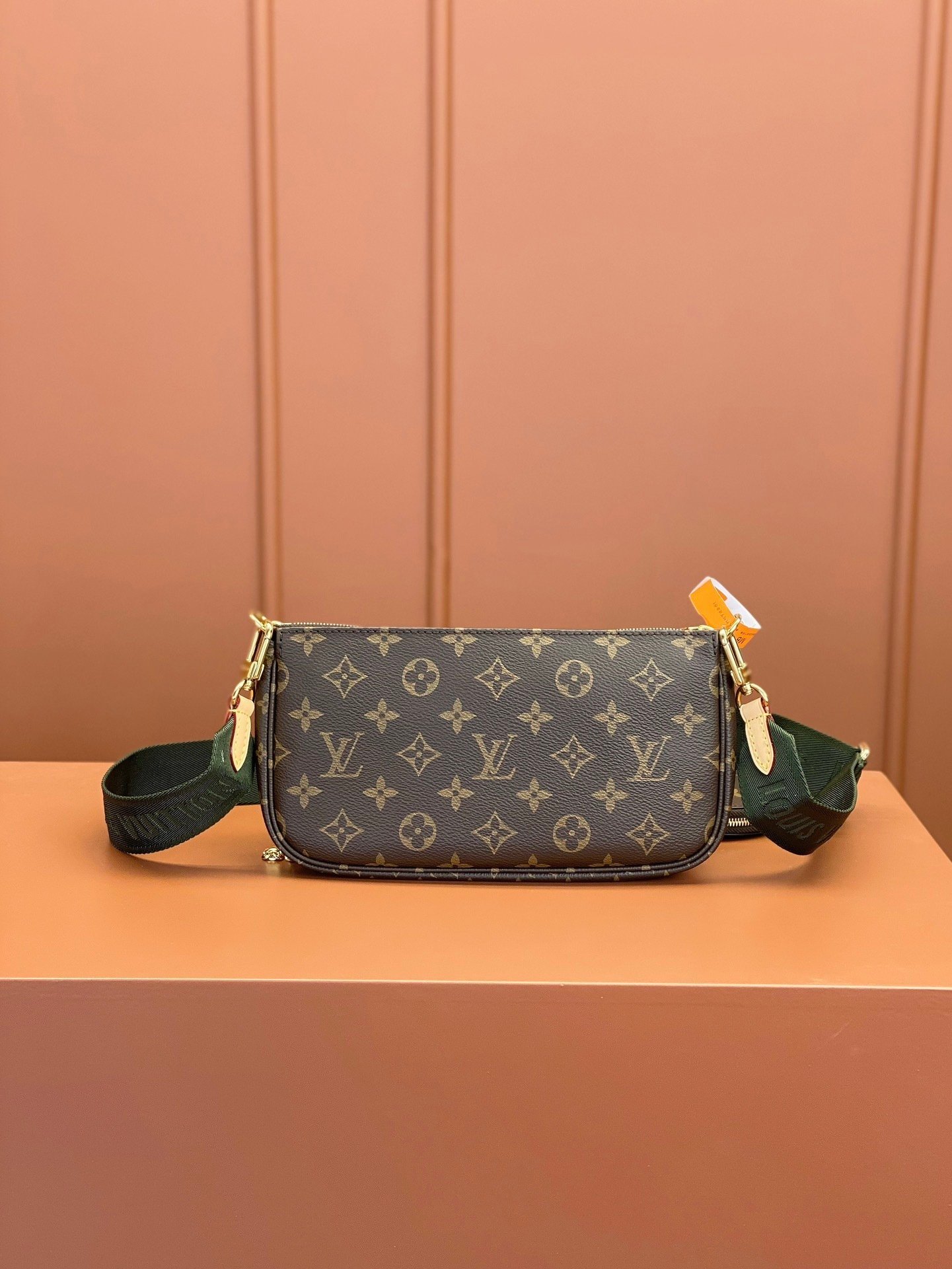 Louis Vuitton LV Multi Pochette Handle Fabric Green Handbags Monogram - Image 3