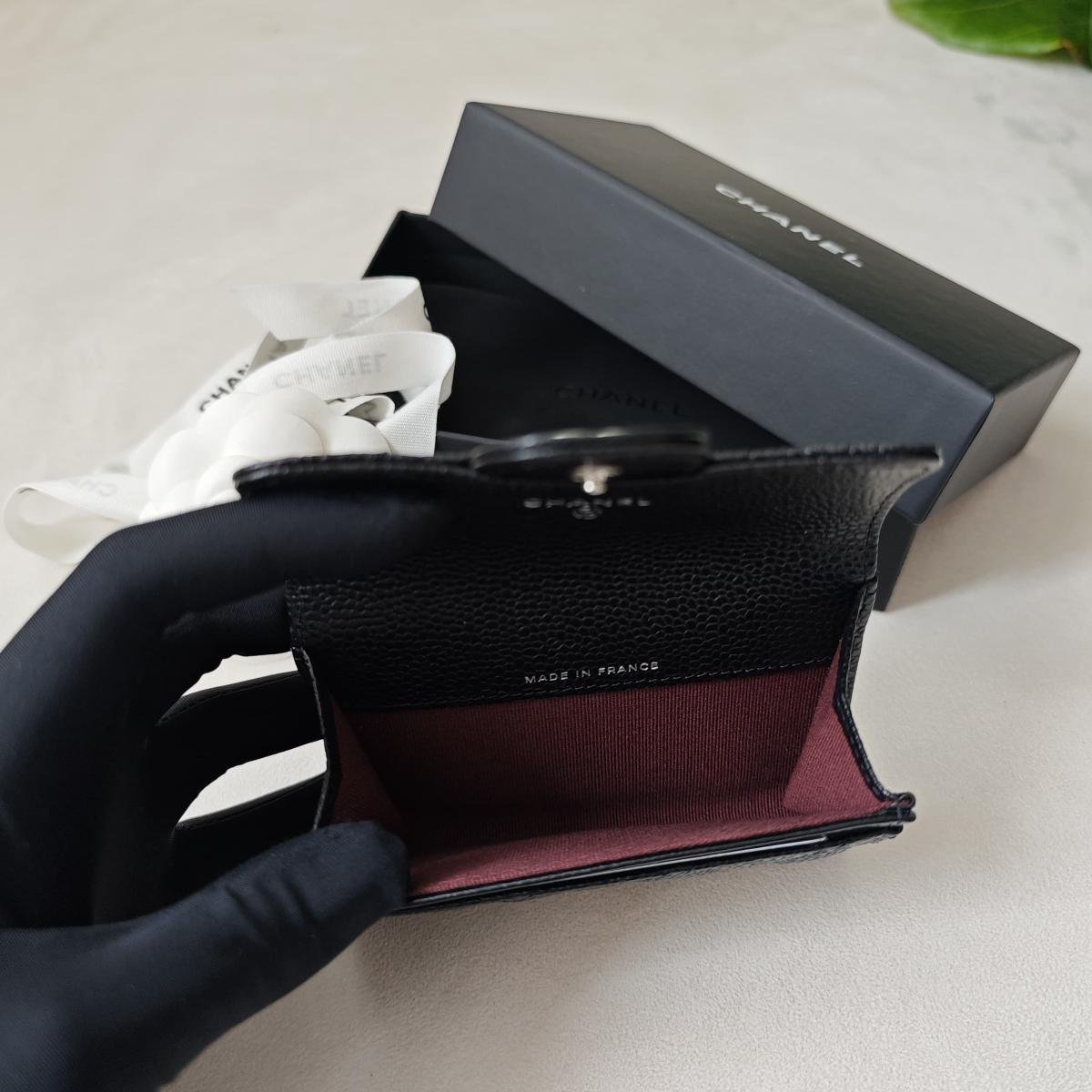Chanel Wallet black with sliver hardware - Image 3