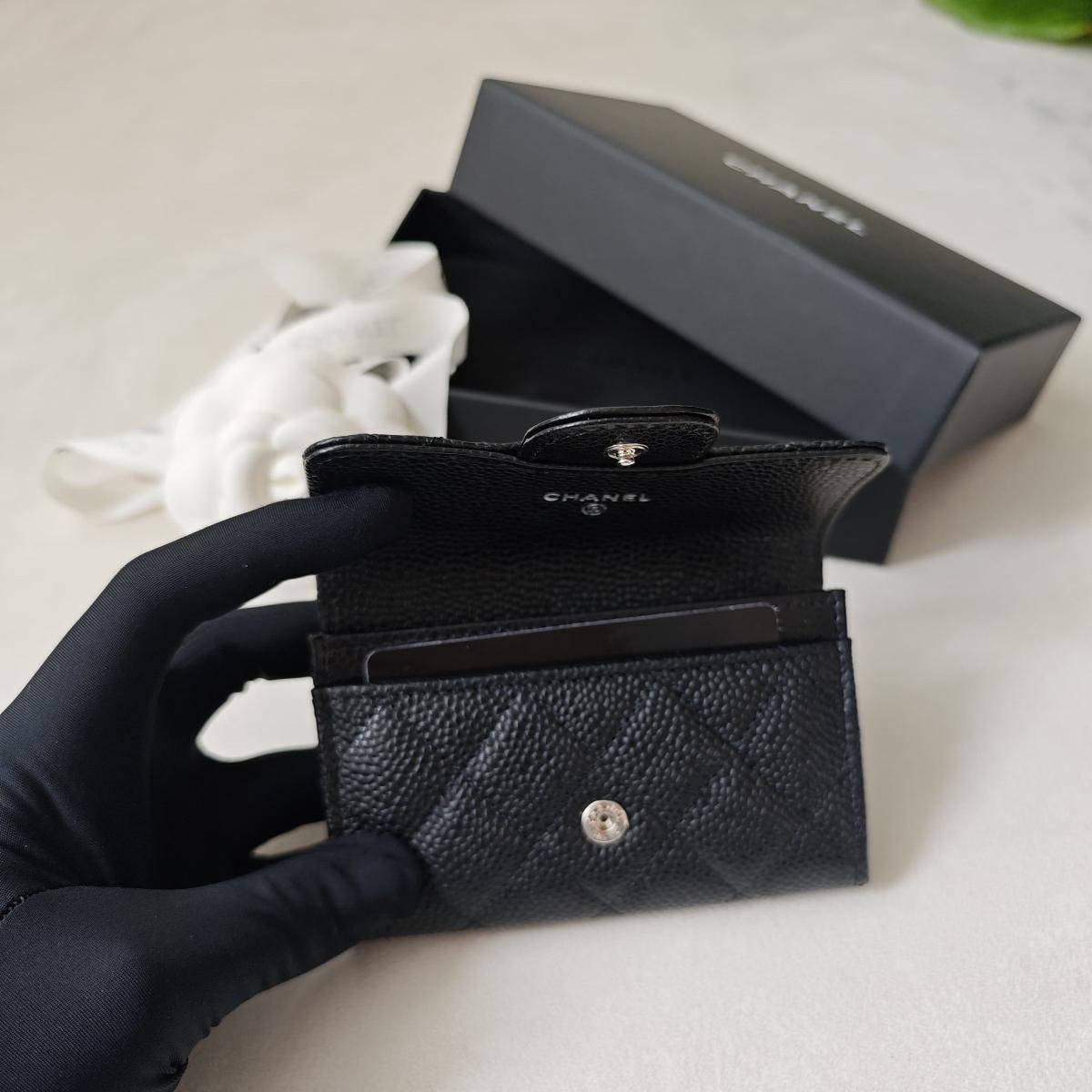Chanel Wallet black with sliver hardware - Image 2