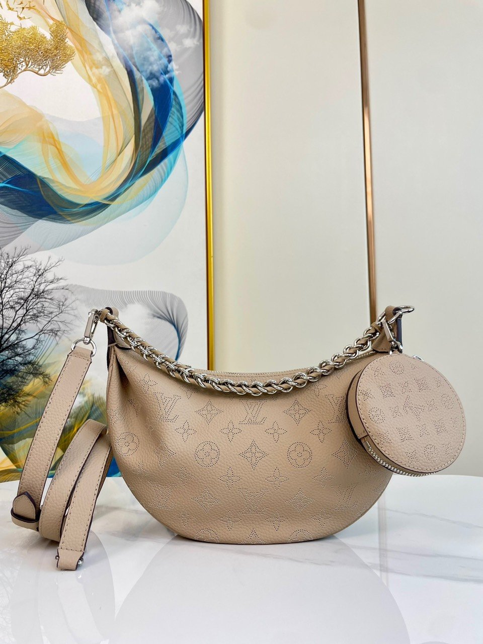 Louis Vuitton LV Baia Mahina Mono Pattern Like Auth Handbags 26x17x7.5cm - Image 2
