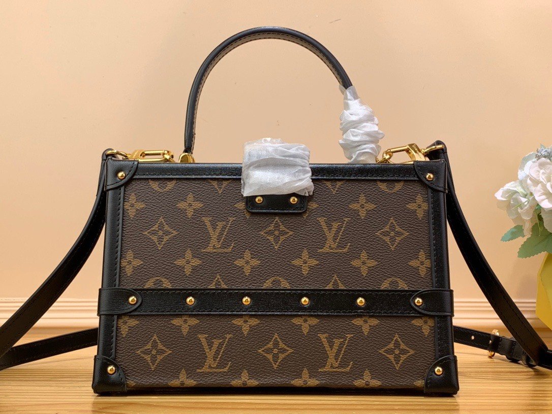 Louis Vuitton LV Petite Malle LV Monogram Pattern Like Auth Handbags 24x16x13cm - Image 2