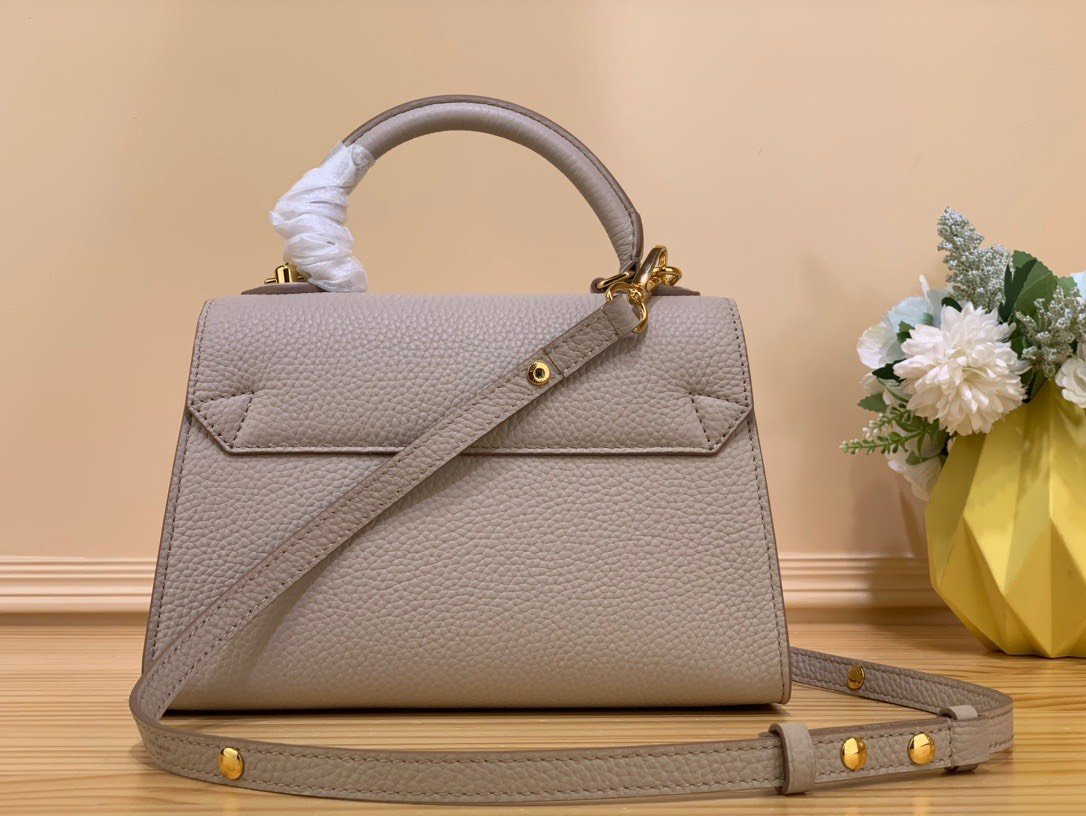 Louis Vuitton LV Twist Handle Like Auth Lock Gold Handbags 17x25x11cm - Image 9