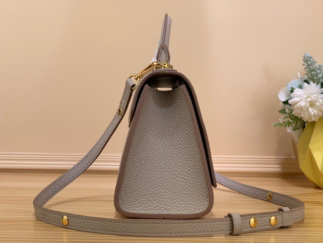 Louis Vuitton LV Twist Handle Like Auth Lock Gold Handbags 17x25x11cm - Image 8