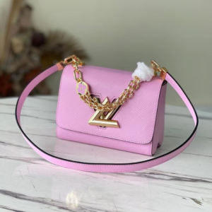 Louis Vuitton LV Twist Pink Handbags With Lock Gold 24cm