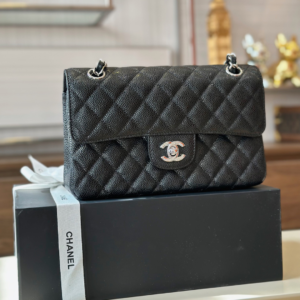 Chanel Classic Flap Small Black Sliver Hardware 23cm