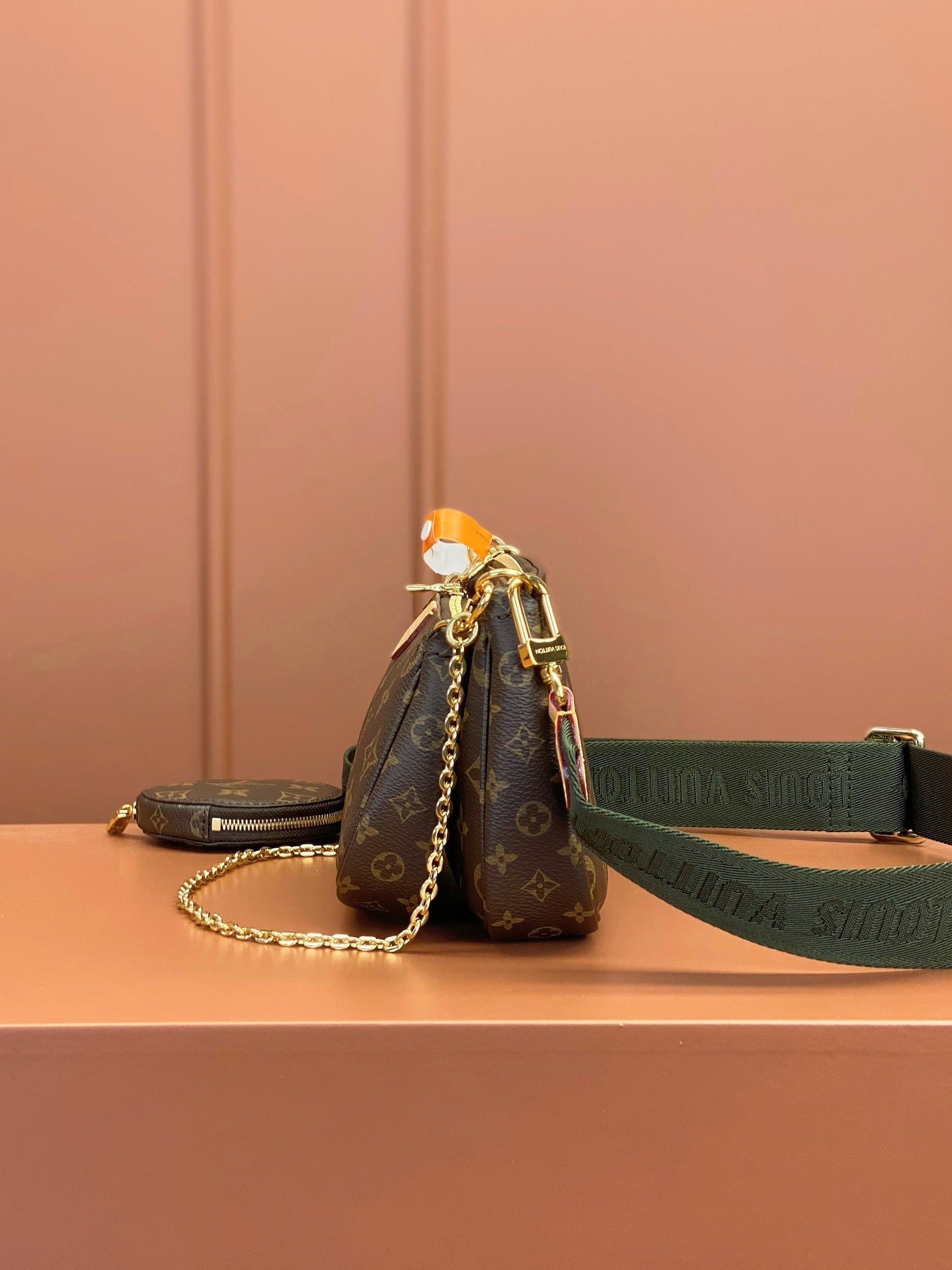 Louis Vuitton LV Multi Pochette Handle Fabric Green Handbags Monogram - Image 6