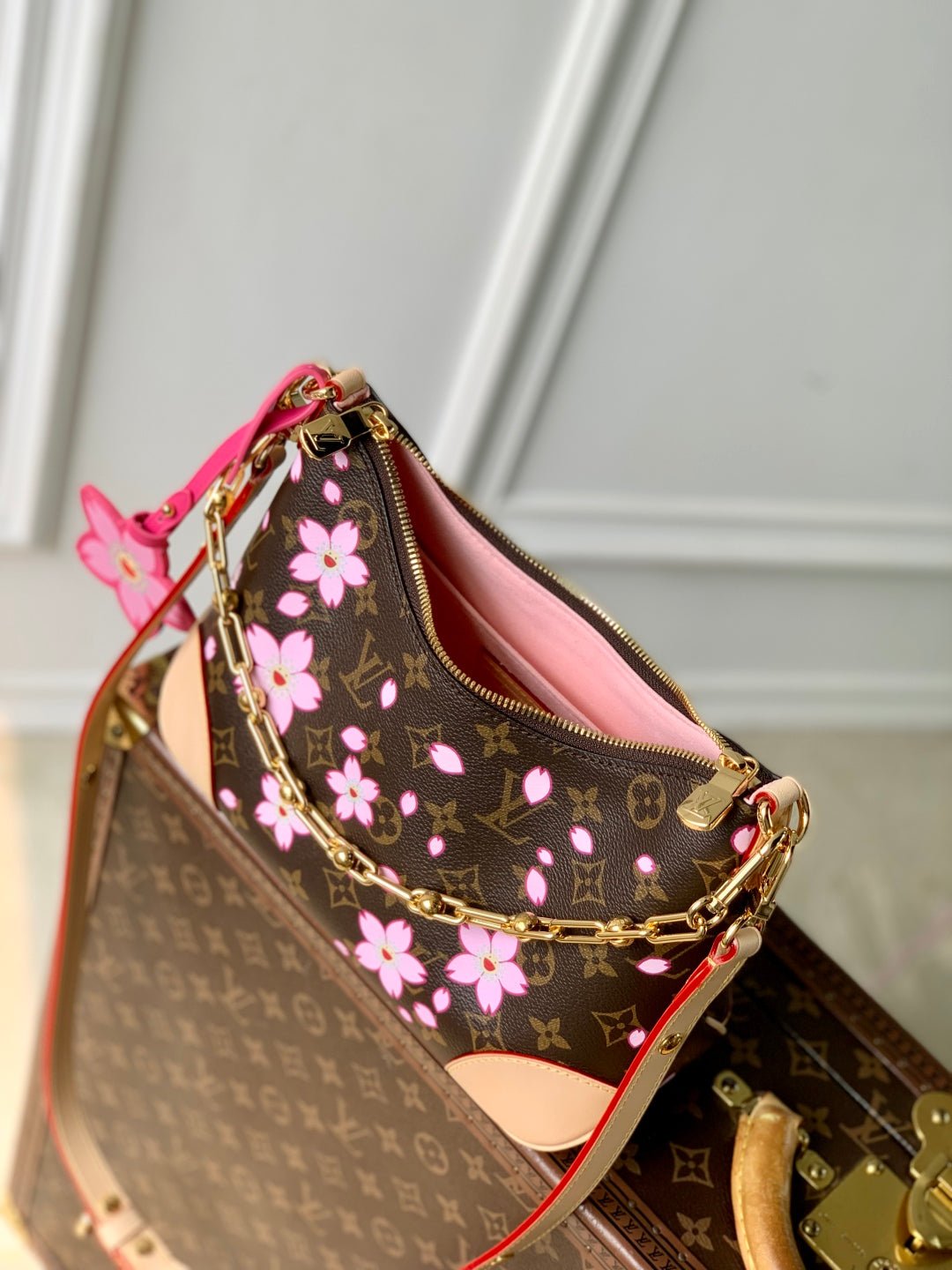 LV BOULOGNE CHERRY BLOSSOM 29 IN SAKURA BROWN MONOGRAM COATED CANVAS - Image 3