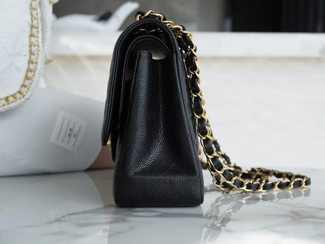 CHFLAP BAG JUMBO 30CM GOLD HARDWARE BLACK CAVIAR - Image 6
