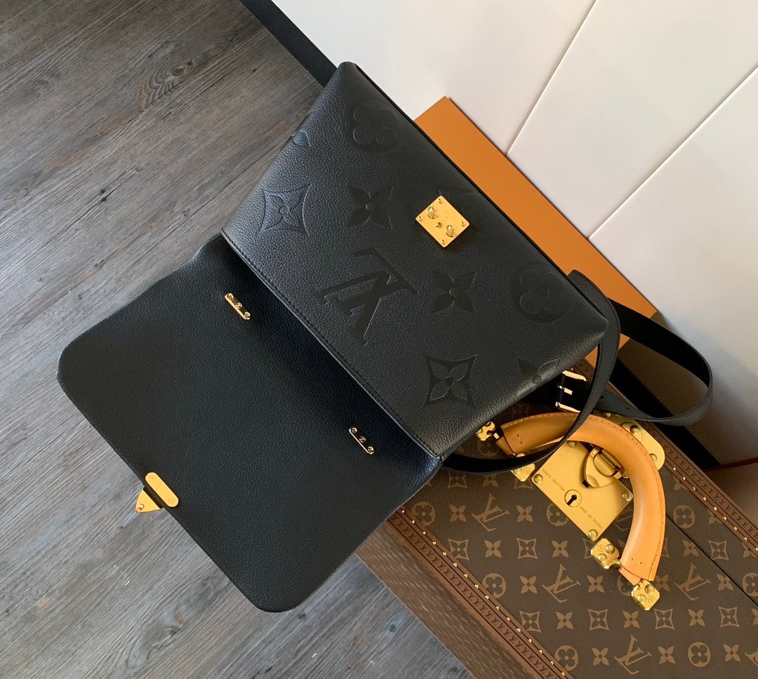 LV MADELEINE 30 IN BLACK MIX WHITE MONOGRAM CALFSKIN EMBOSSED LOGO - Image 8