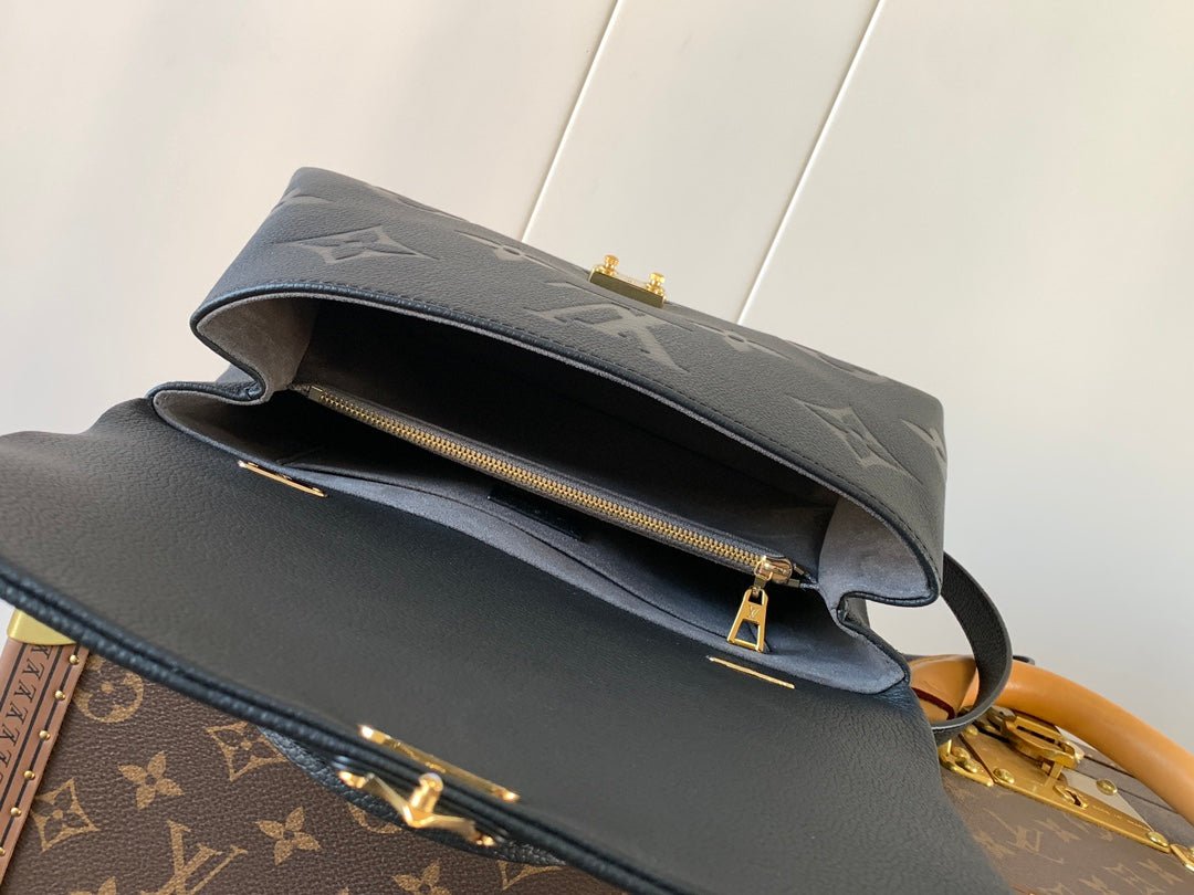 LV MADELEINE 30 IN BLACK MIX WHITE MONOGRAM CALFSKIN EMBOSSED LOGO - Image 6