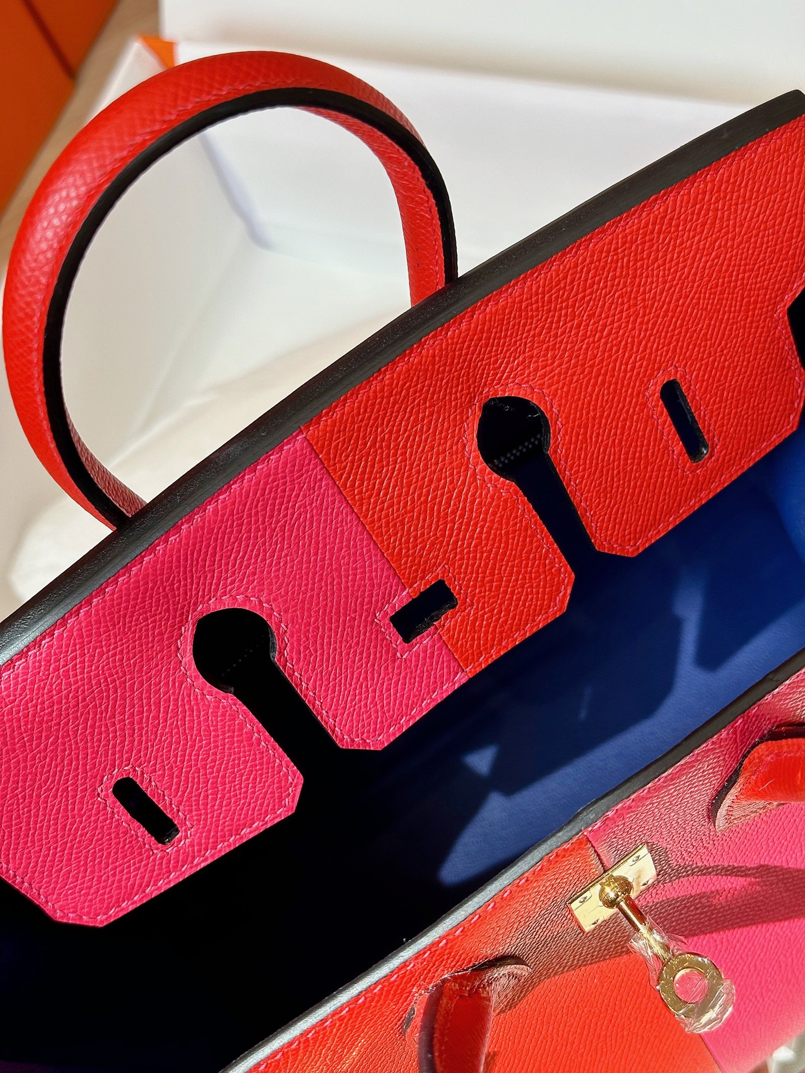 HN 25 Pink/Red Epson Leather Gold Hardware - Image 6