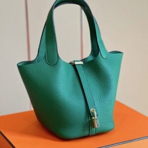 HN 18 Togo Green Lock Silver 18cm