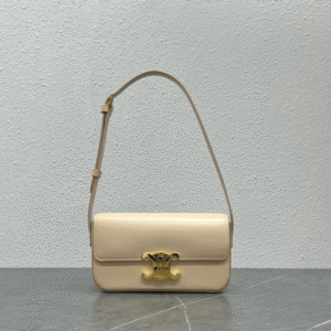 Celine Triomphe Handbag Replica Milky White Super Smooth Leather 20x12cm