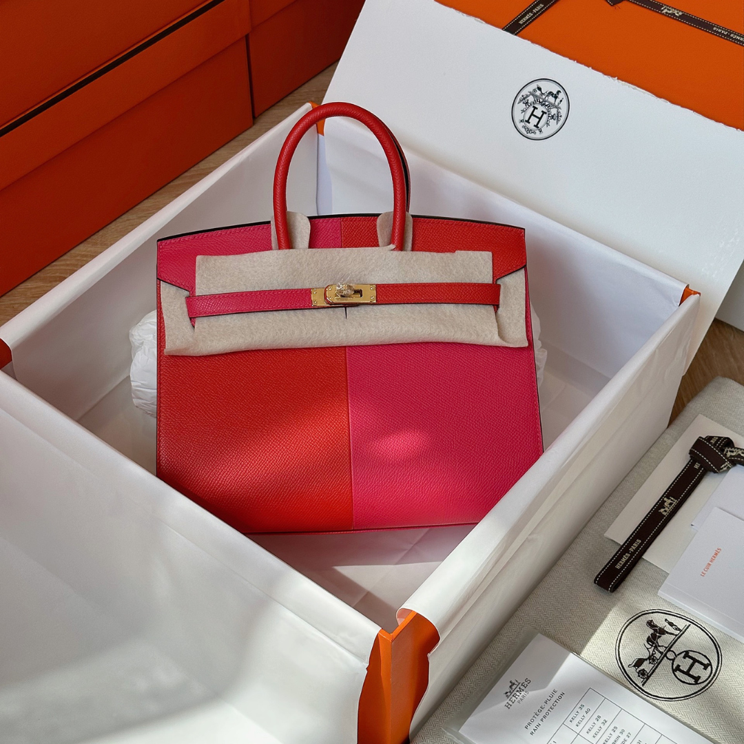 HN 25 Pink/Red Epson Leather Gold Hardware