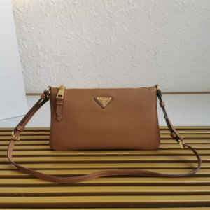 Prada Leather Shoulder Bag Brown
