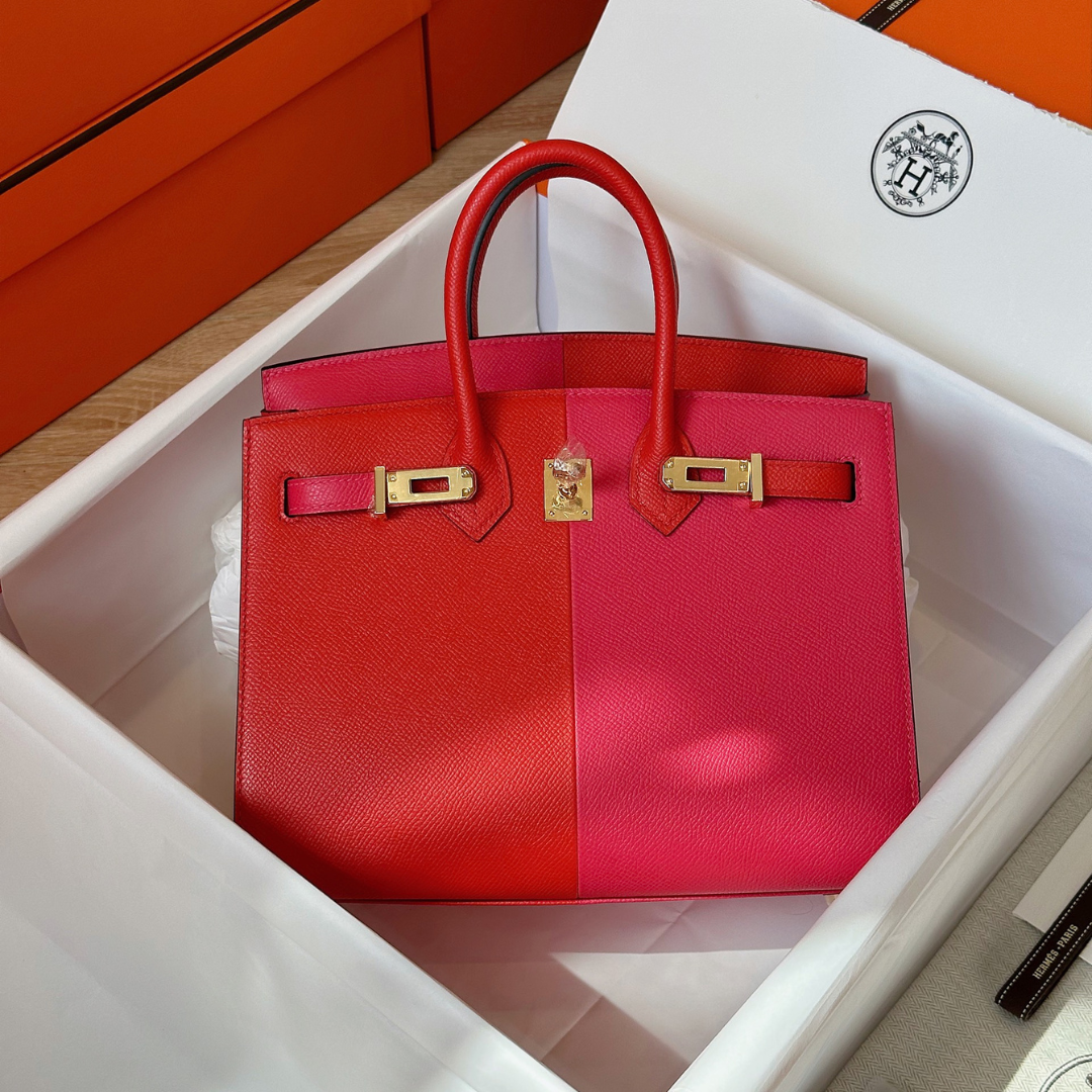 HN 25 Pink/Red Epson Leather Gold Hardware - Image 2