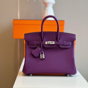 HN 25 Dark Purple Togo Leather Palladium Hardware