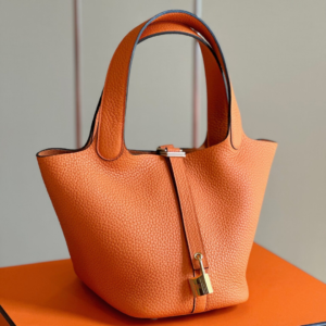 HN 18 Orange Togo Leather Gold Hardware