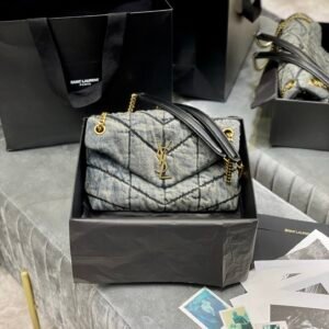 SAINT LAURENT Solferino Medium Cotton And Leather Shoulder Bag