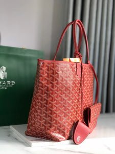 Goyard Saint Louis Red Tote Bag - Image 4