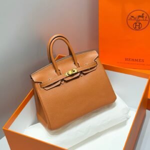 HN 25 IN BURNT ORANGE CALFSKIN GOLD HARDWARE